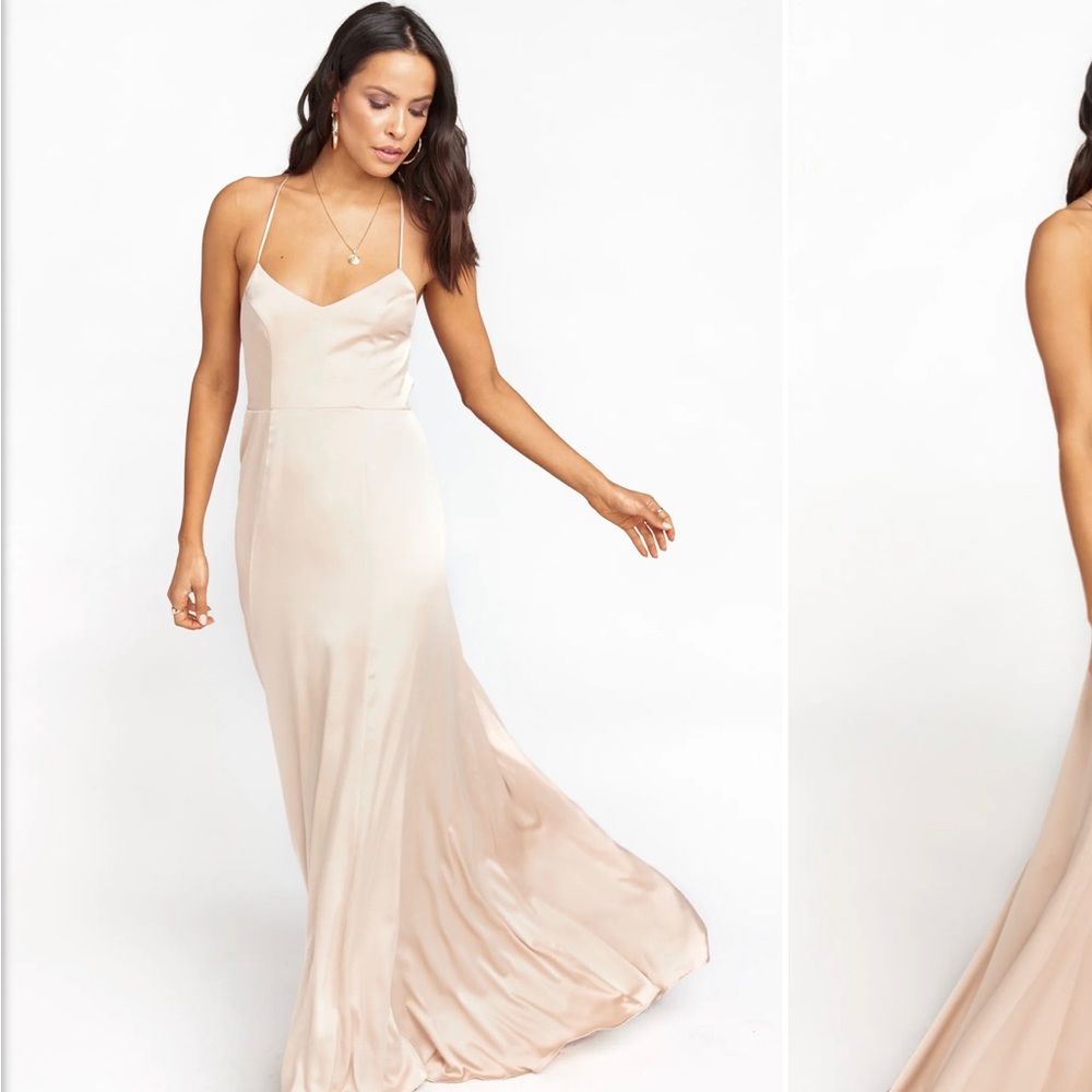 Show Me Your MuMu Godshaw Goddess Gown Champagne Satin Luxe